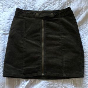 Hunter green corduroy mini skirt